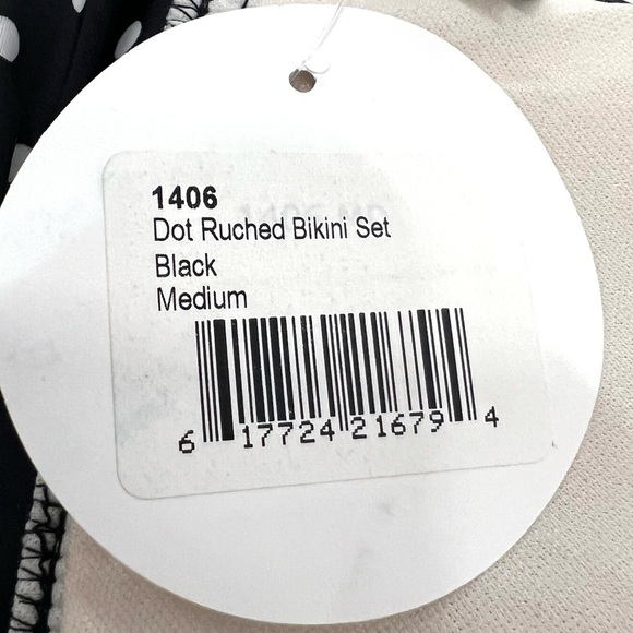 Prego NWT Black Polka Dot Ruched Bikini Set Maternity Swimsuit Women’s Medium - Picture 10 of 12